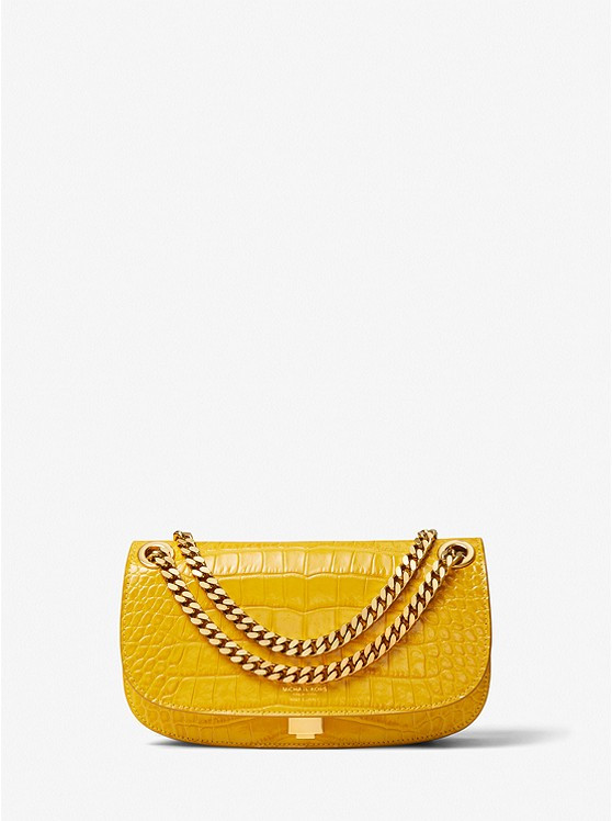 Christie Crocodile Embossed Leather Envelope Bag | Michael Kors US