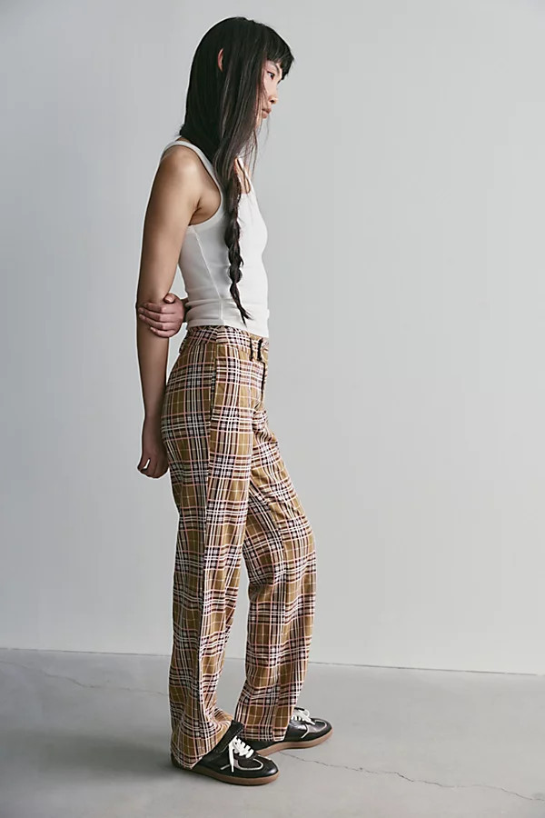 Set On You Slim Yarn-Dye Trousers | Free People (Global - UK&FR Excluded)