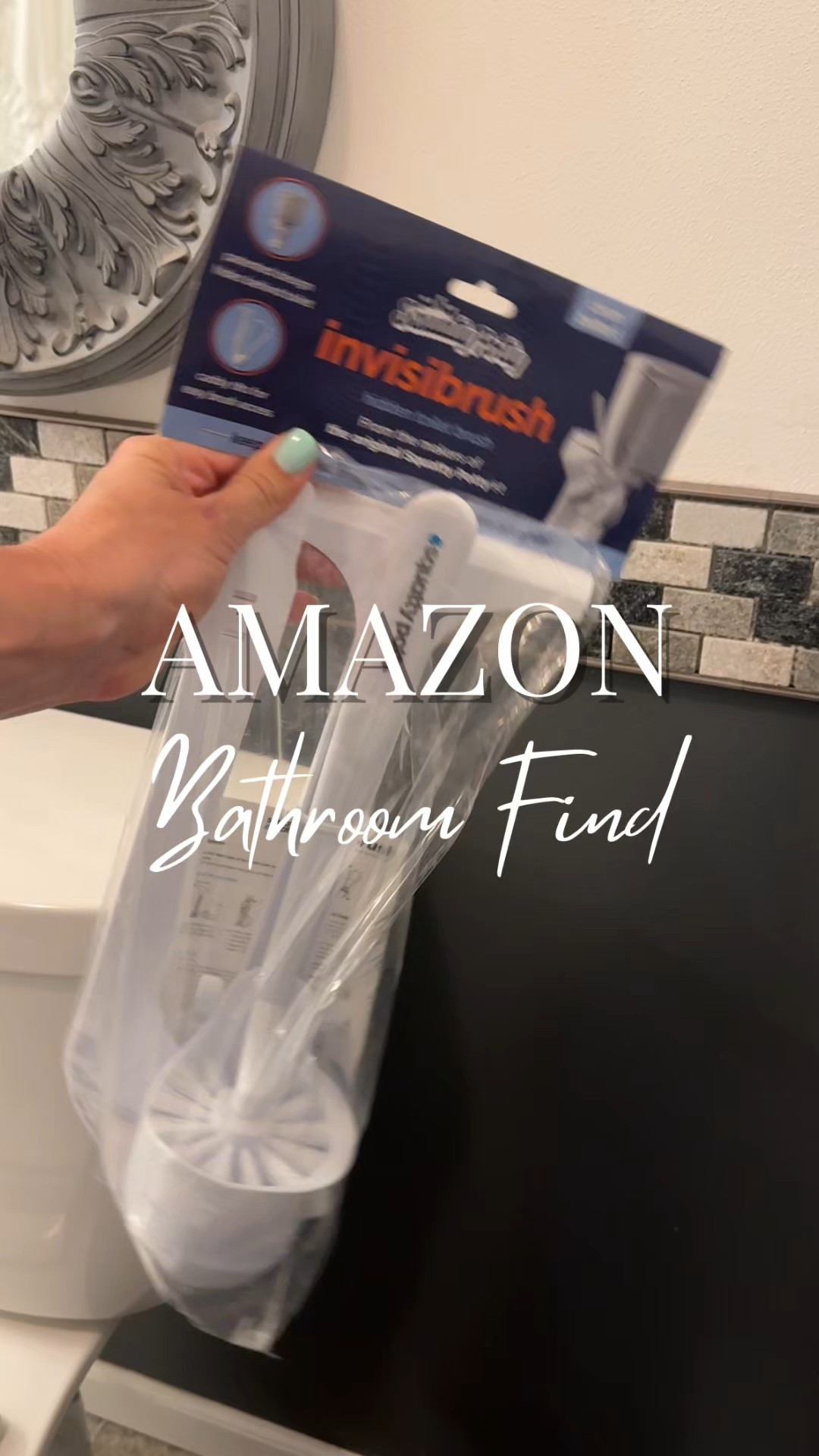 Hide your toilet brush!!! This gadget just hooks onto the backside of your toilet so no one will see it!!! 
#amazon #bathroomgadgets #founditonamazon