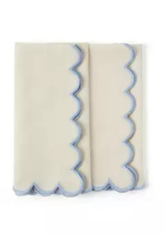 Crown & Ivy™ Set of 2 Scalloped Napkins | Belk