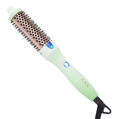 K&K Thermal Brush, 1.25 Inch Heated Round Brush, Professional Heated Curling Ceramic Tourmaline Ionic Curling Iron, Hot Styling Volumizing Brush, Dual Voltage | Amazon (US)