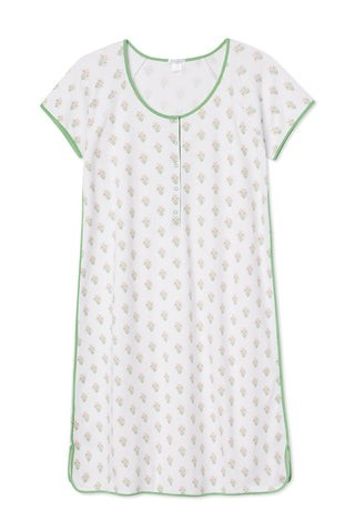 Pima Maternity Nightgown in Pink Flora | LAKE Pajamas