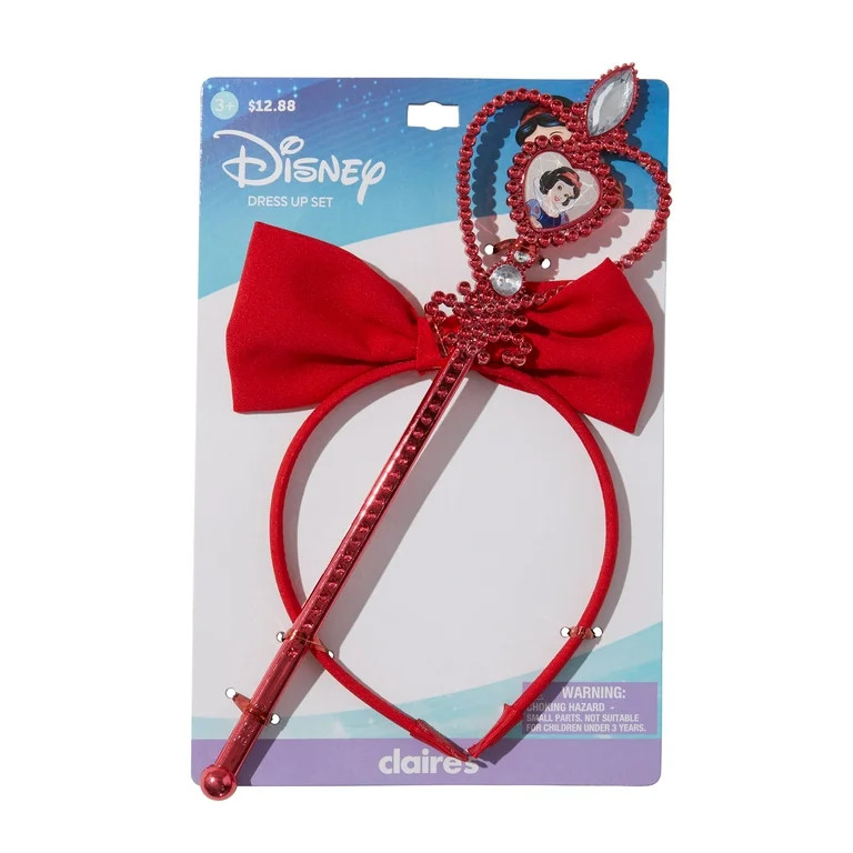 Claire's Disney Snow White Red Bow Headband and Red Gemstone Princess Wand | Walmart (US)