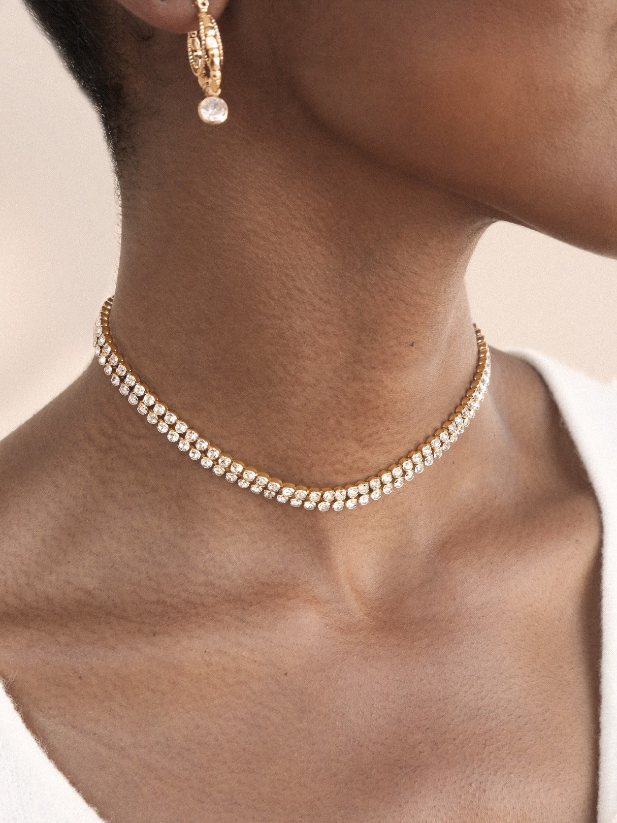 Two Rows of Crystal Sparkle Choker | Ettika