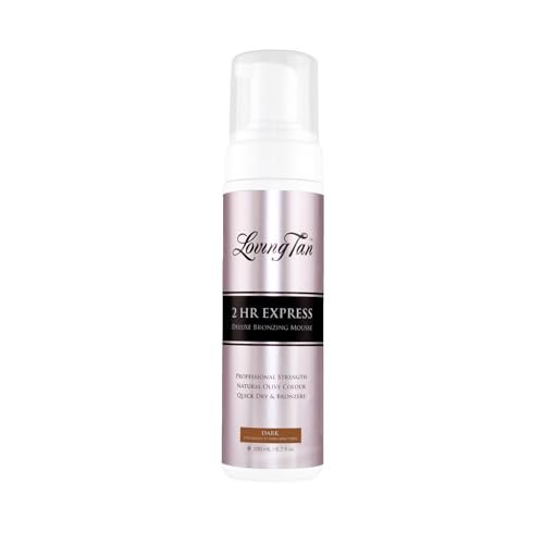 Loving Tan 2 HR Express Self Tanning Mousse, Dark - Streak Free, Natural, Professional Quality - 5+ Sunless Self Tanner Applications per Bottle, Cruelty Free, Naturally Derived DHA - 6.7 FL Oz | Amazon (US)
