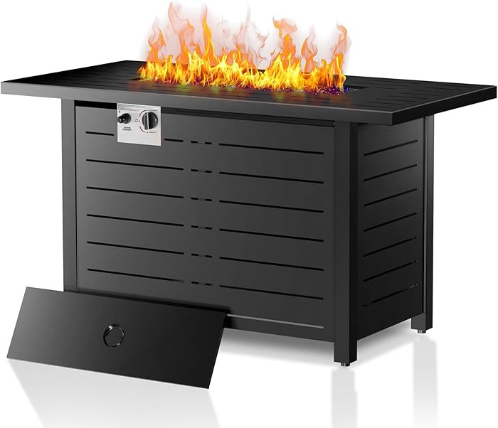 Electactic 43 Inch Propane Fire Pit, 3-in-1 Multi-Use Outdoor Fire Pit Table, 50,000 BTU Steel Ga... | Amazon (US)