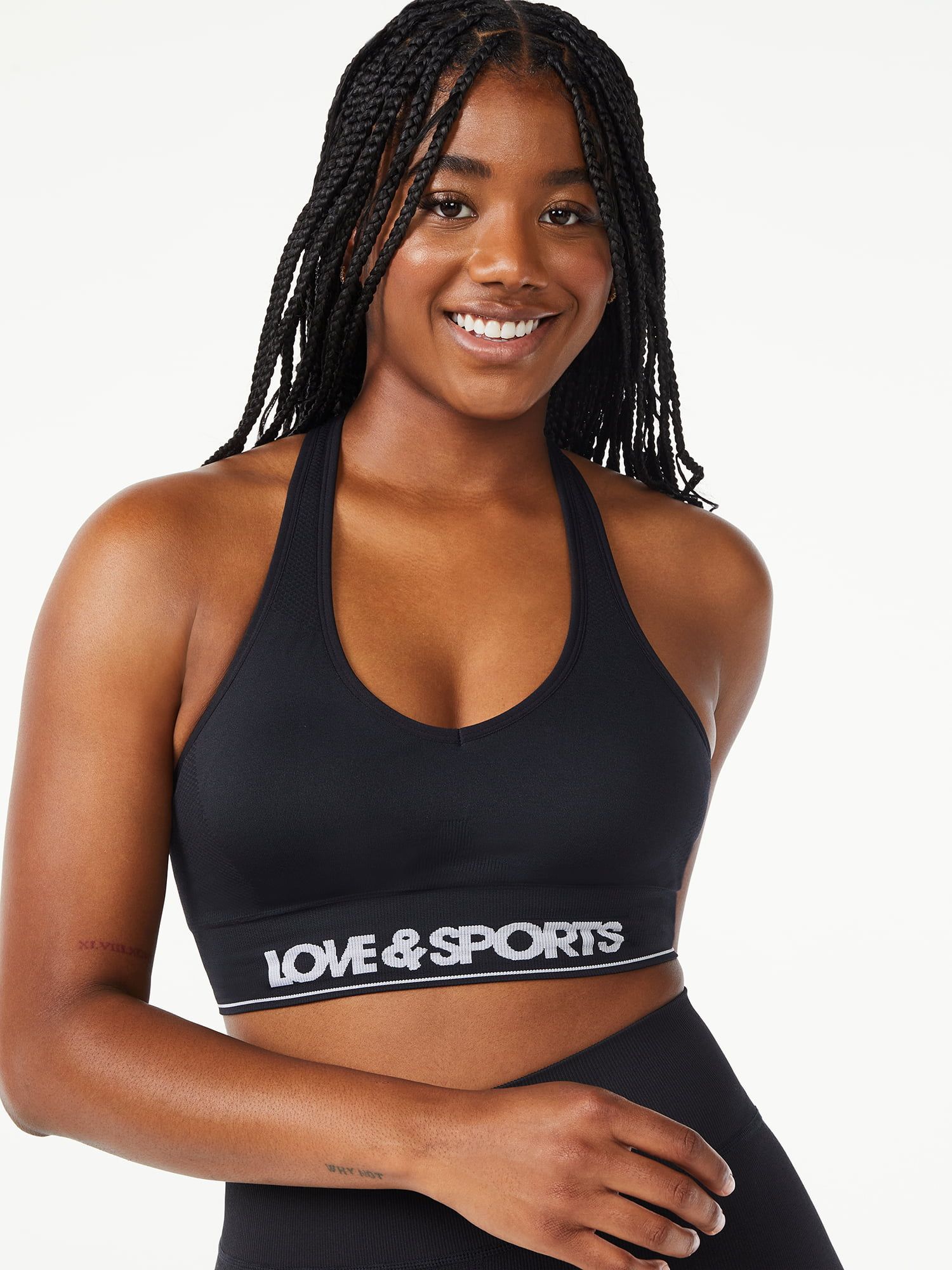 Love & Sports Women's Seamless Plunge Sports Bra - Walmart.com | Walmart (US)