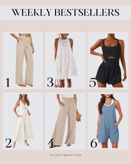 Last week’s bestsellers include yoga trouser pants, a white jumpsuit with cutout details, a white A-line dress, wide leg linen pants, a workout jumpsuit, and a shorts romper.

Bestsellers, amazon fashion, ootd, resort wear, baby shower, bridal shower, vacation outfit, summer outfit

#LTKFindsUnder50 #LTKStyleTip #LTKOver40