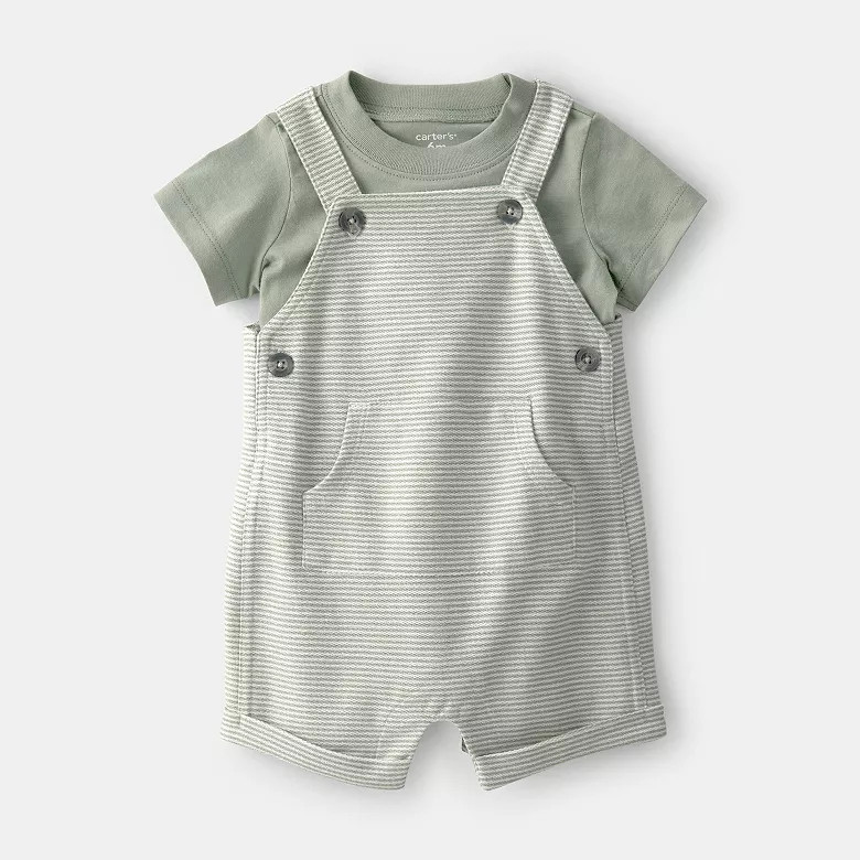 Baby Boy Carter's 2-Piece Striped Top & Shortall Set | Kohl's