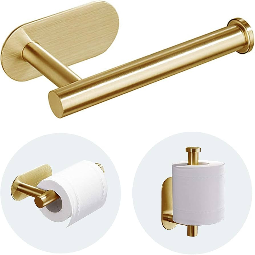Toilet Paper Holder - Self Adhesive Toilet Paper Holder Wall Mount for Bathroom, SUS 304 Stainles... | Amazon (US)