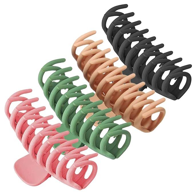 Large Hair Claw Clips, Matte 4.3 Inch Big Hair Clips for Women and Girls, Nonslip Jaw Hair Clip S... | Amazon (US)