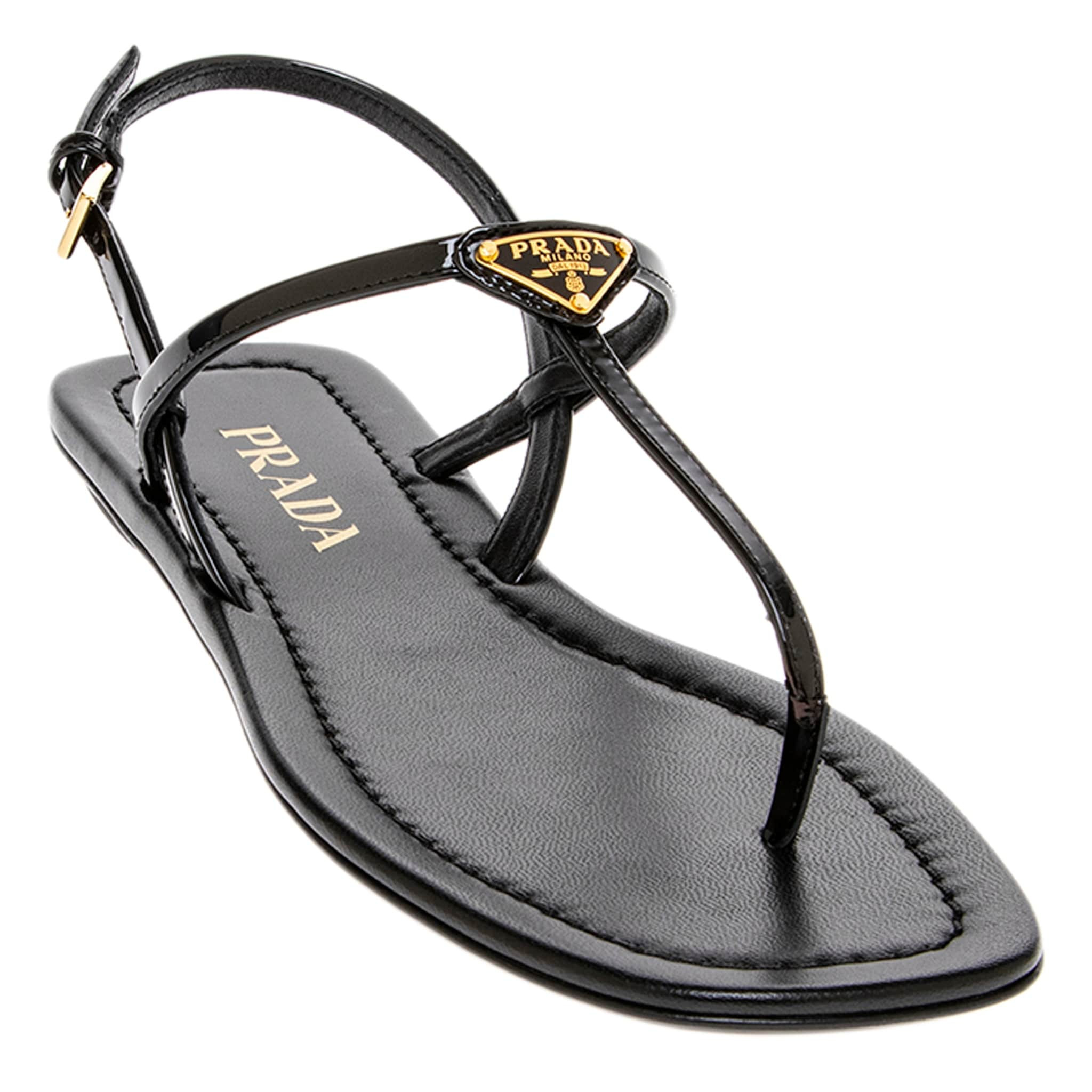 Prada Patent Leather Thong Sandals | Overstock