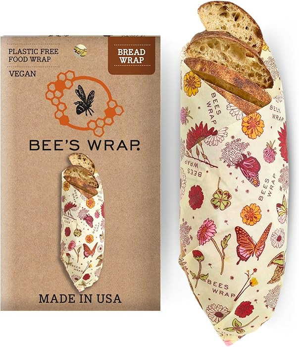 Bee's Wrap Vegan Beeswax Wraps for Food - Bread Wrap - Made in USA Reusable Bread Storage Bags - ... | Amazon (US)
