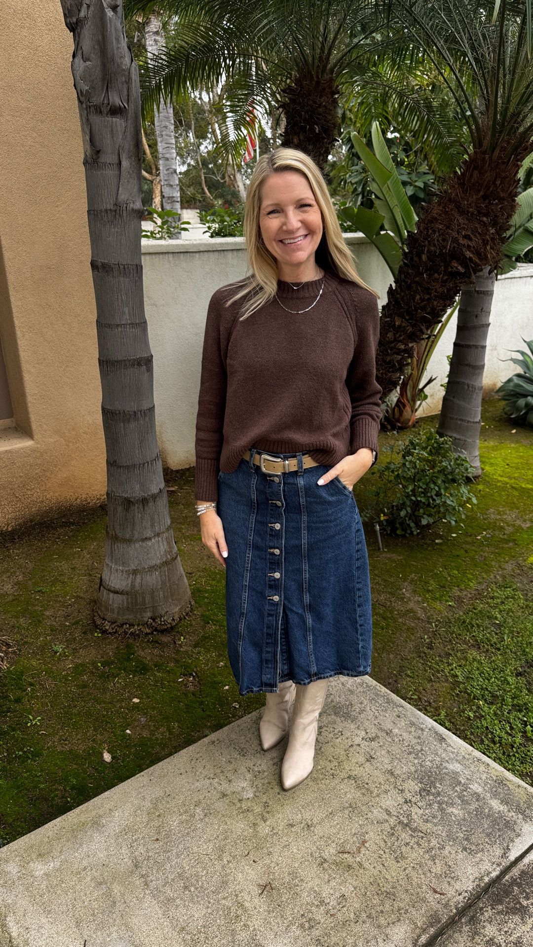 Chocolate brown has a hold on me this season so when I saw this Old Navy sweater I had to try it. It is so soft with no itch factor. Comes in lots of other colors. 

My denim skirt is old but linked a similar one. 

#LTKOver40 #LTKootd #LTKSeasonal