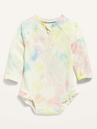 Printed Zip-Front Rashguard One-Piece Swimsuit for Baby | Old Navy (CA)