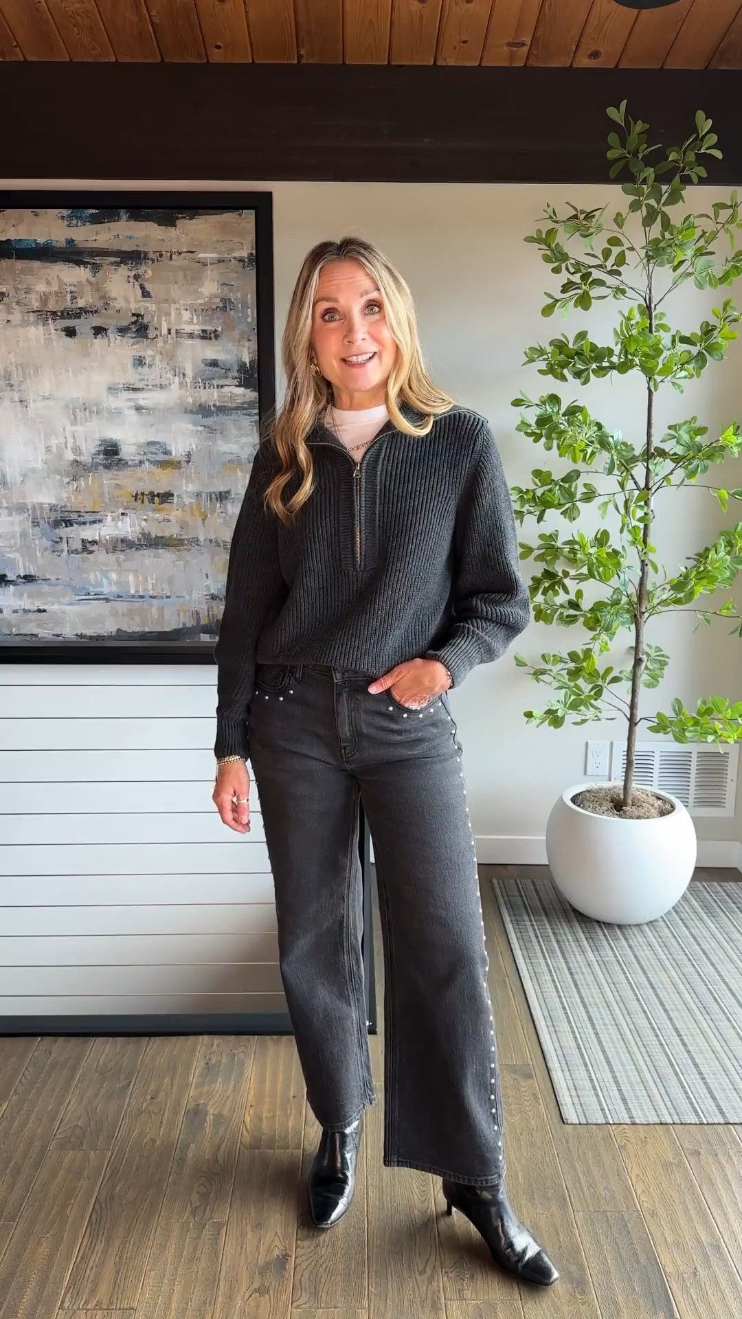 Wherever you’re going this fall @Quince has you covered! 

Julie is ready for casual outings in her cozy fleece and the most flattering corduroy pants! (we’re seeing corduroy pants everywhere this fall🍁) She also elevated her casual quarter zip sweater with the coolest studded jeans! (I need them, too!)

I’m office ready in the comfiest pointe midi skirt (love the slit!) and a sweater tee in trending sapphire blue.💙 My crossbody bag is a fun pop of red! Casual sporting events are perfect for a comfy drawstring pant and this cozy and stylish Sherpa barn jacket. 

Comment SHOP and we’ll send outfit links to your DM!❤️ We’re both 5’6” and wear small in tops and 27 in pants. 
#quincepartner #liketkit