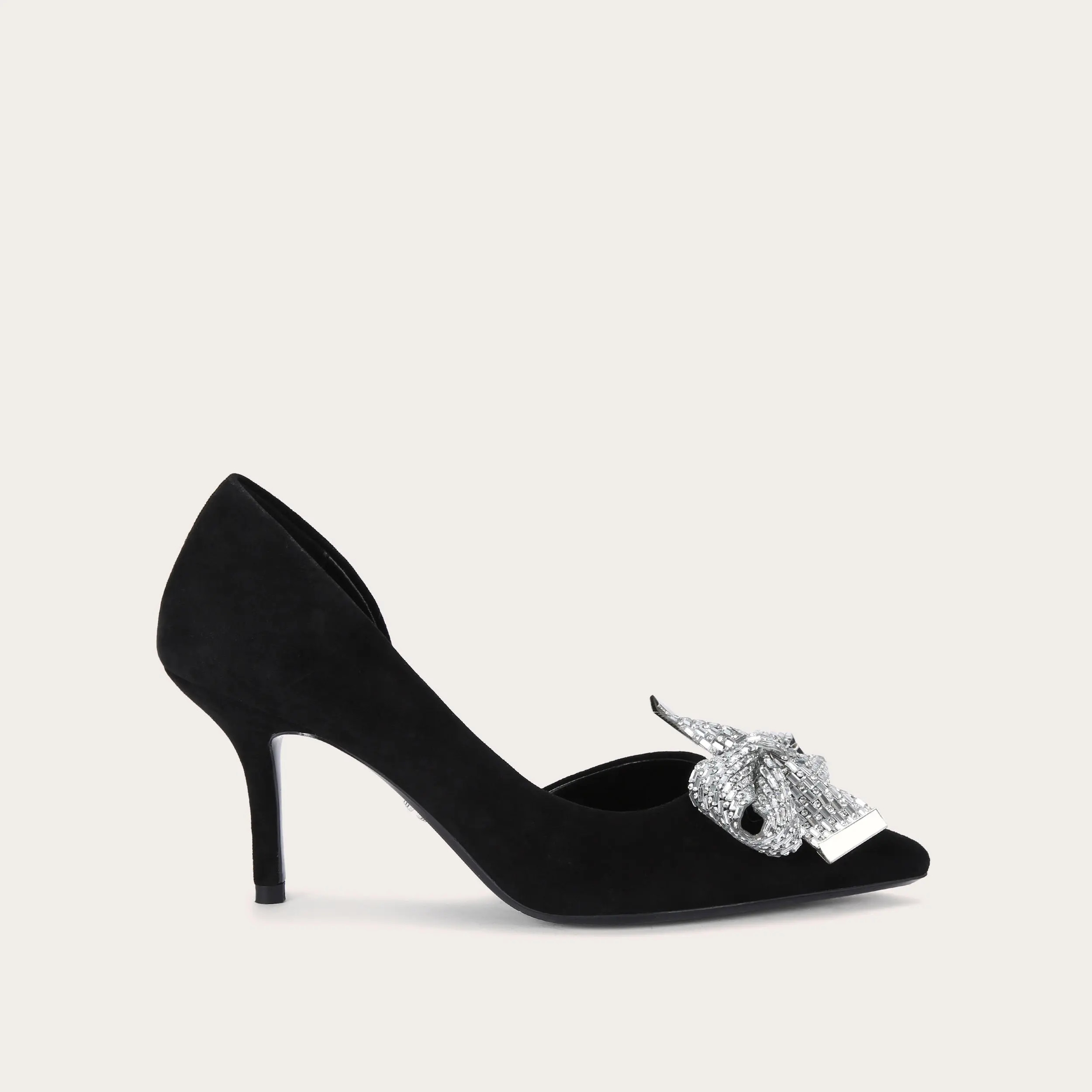 REGAL BOW COURT 90 Black Suede Court Heels by CARVELA | Carvela
