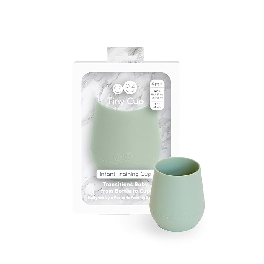 ezpz Tiny Cup (Sage) - 100% Silicone Training Cup for Infants - 4 months + - Designed by a Pediat... | Amazon (US)
