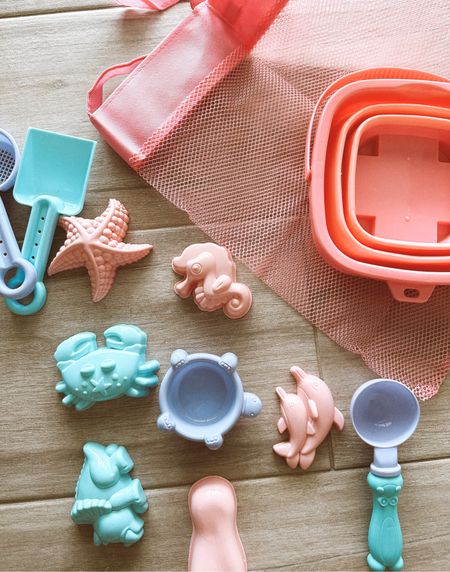 30pc beach toy sets for kids 🌊 they come with a bag that’s easy for the kids to carry + a collapsible bucket 🤍 #beachtoys #beach #kids #vacay #amazon 

#LTKfamily #LTKFind #LTKSeasonal
