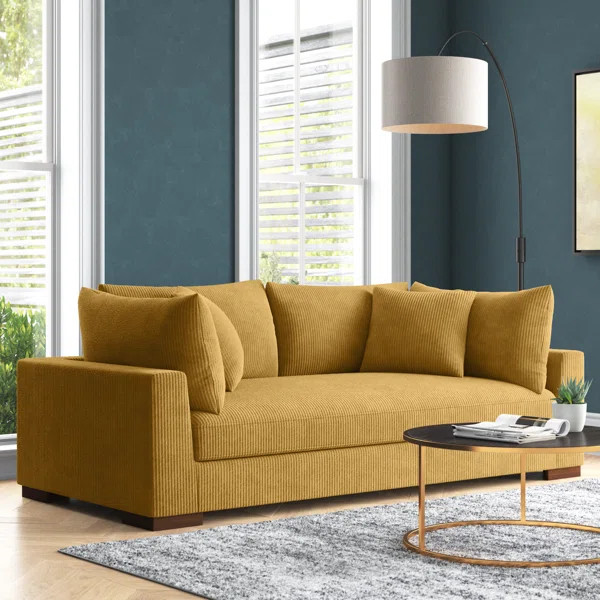 Alcantara 89.5" Square Arm Sofa | Wayfair North America