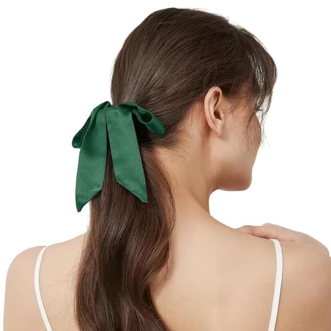 Consysi 1 Piece Silk Bow Scrunchies for Hair-100% Pure Mulberry 22 Momme Silk Hair Tie, Elastic P... | Amazon (US)