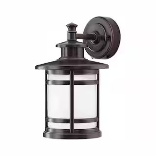 Home Decorators Collection 13 in. Oil-Rubbed Bronze Motion Sensor Integrated LED Outdoor Wall Lan... | The Home Depot