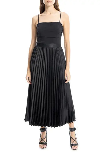 MAX STUDIO Sleeveless Midi Dress in Black at Nordstrom Rack, Size Small | Nordstrom Rack