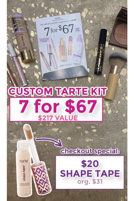 7 for $67!! Get 7 FULL SIZE tarte products for only $67!! (Valued at $217). PLUS get 30% off shape tape at checkout when you purchase your custom kit!!

#LTKGiftGuide #LTKbeauty #LTKsalealert