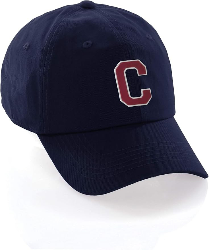 I&W Hatgear Customized Letter Intial Baseball Hat A to Z Team Colors, Navy Cap White Red | Amazon (US)