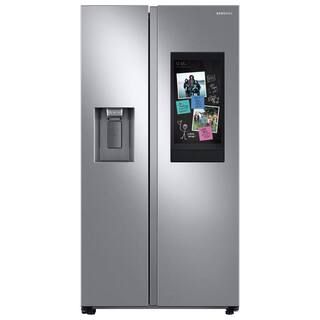 Samsung 36 in. 26.7 cu. ft. Smart Side by Side Refrigerator with Family Hub in Stainless Steel, S... | The Home Depot