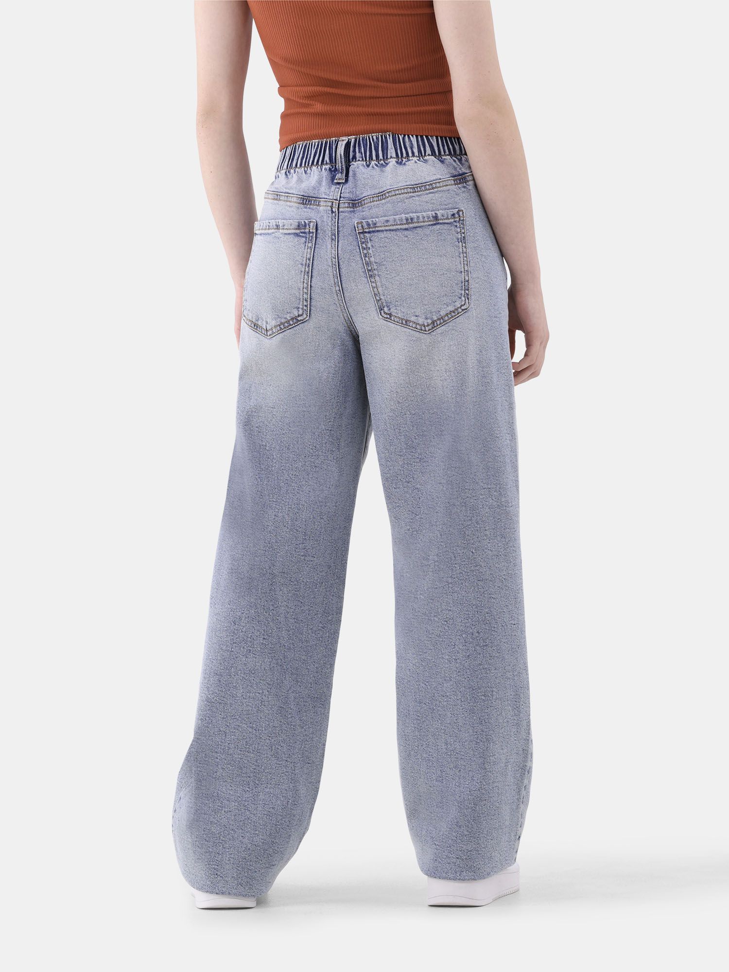No Boundaries Juniors High Rise Baggy Wide Leg Jeans, Sizes XXS-XXL | Walmart (US)