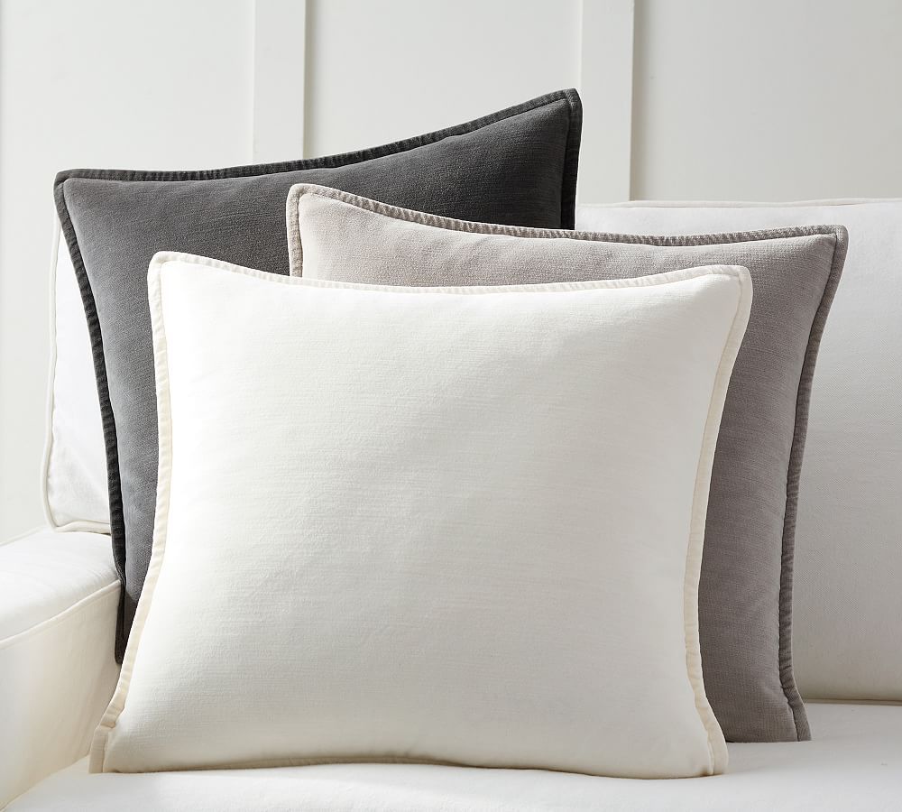 Washed Velvet Throw Pillow Cover | Pottery Barn (US)