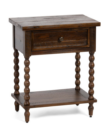 20x13x24 One Drawer Turn Leg Side Table | TJ Maxx