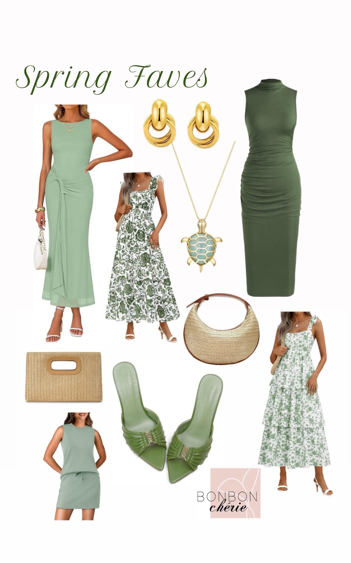 Spring Faves Green Edition 
Floral to solid dresses, accessories, outfit, wedding, garden lunch, inspiration 

#LTKSeasonal #LTKootd #LTKWedding