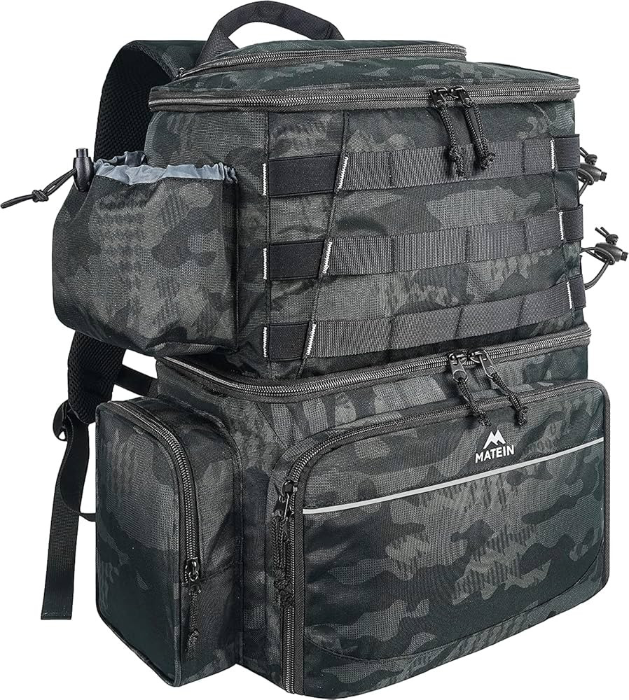 MATEIN Fishing Tackle Backpack with Cooler, Large Fishing Bag with Rod Holders for 4 Trays (Tray ... | Amazon (US)