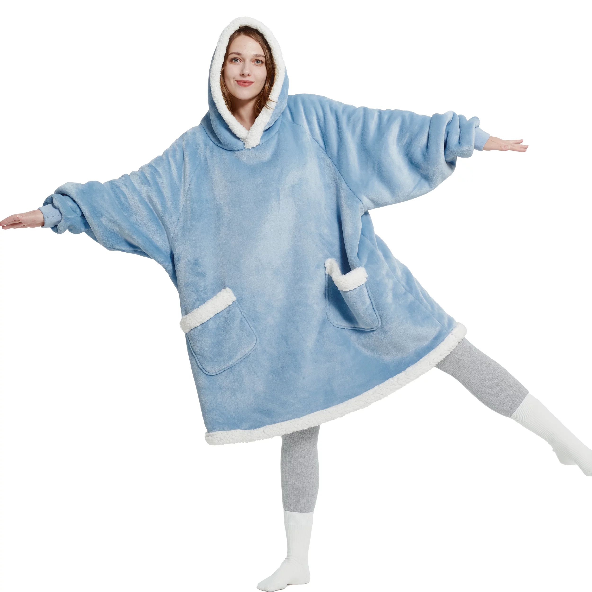 Bedsure Wearable Blanket Hoodie, Sherpa Hoodie Blanket with Giant Pocket, Warm&cozy, Standard, Dr... | Walmart (US)
