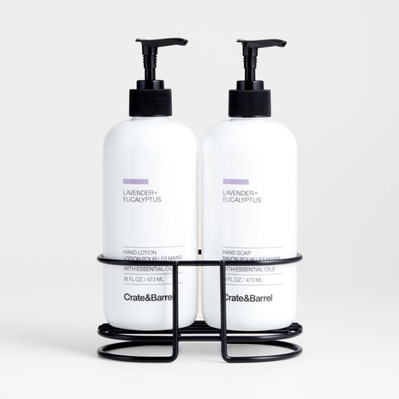 Lavender + Eucalyptus Hand Soap & Lotion 3-Piece Kitchen Set | Crate & Barrel | Crate & Barrel