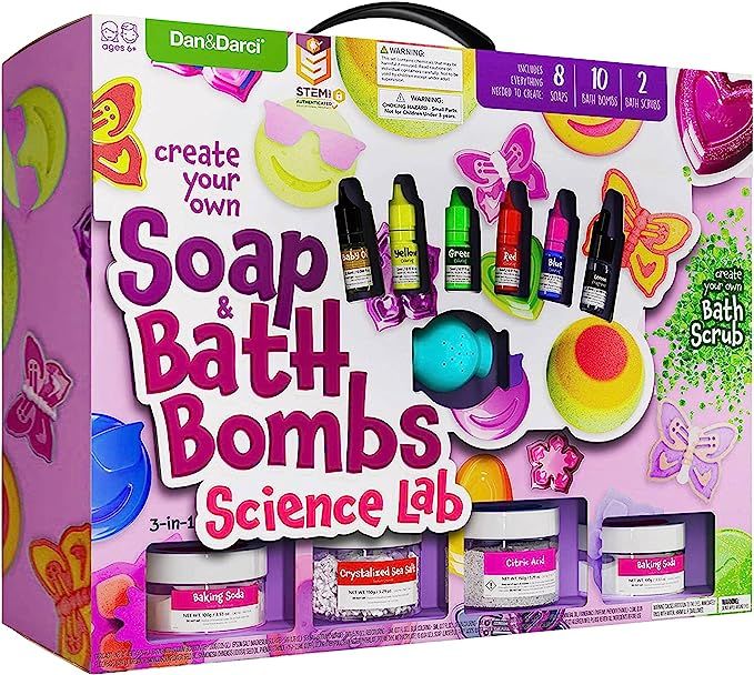 Soap & Bath Bomb Making Kit for Kids, 3-in-1 Spa Science Kit, Craft Gifts For Girls & Boys Age 6,... | Amazon (US)