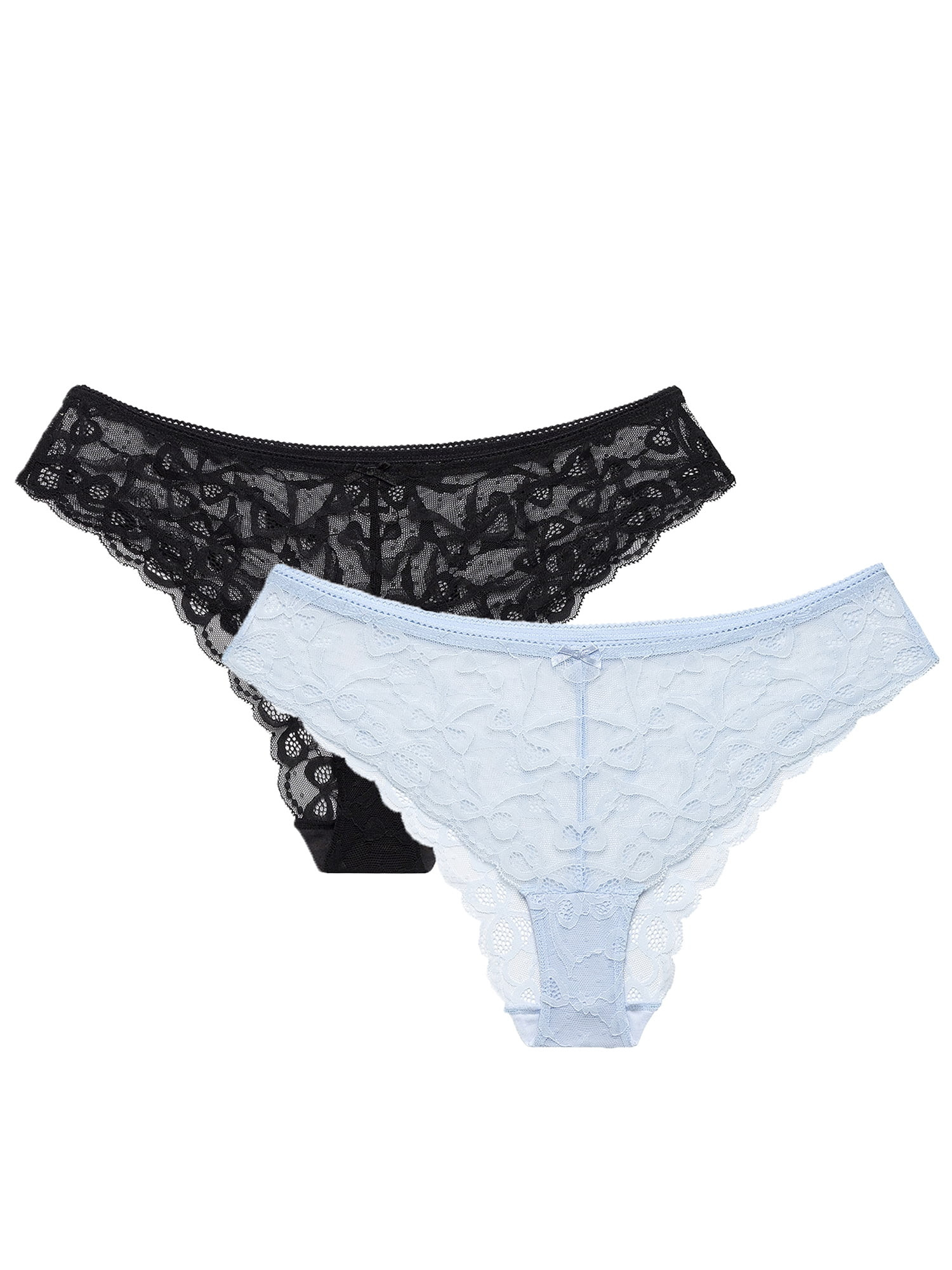 No Boundaries Women\u2019s Bow Lace Cheeky Underwear, 2-Pack, Sizes XS-XXXL - Walmart.com | Walmart (US)
