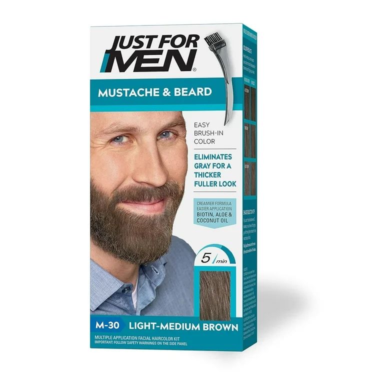 Just For Men Mustache and Beard Coloring for Gray Hair, M-30 Light Medium Brown - Walmart.com | Walmart (US)