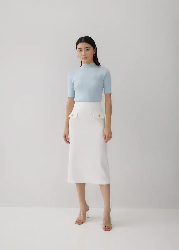 Carina Back Slit Pencil Skirt | LOVEBONITO SINGAPORE PTE LTD