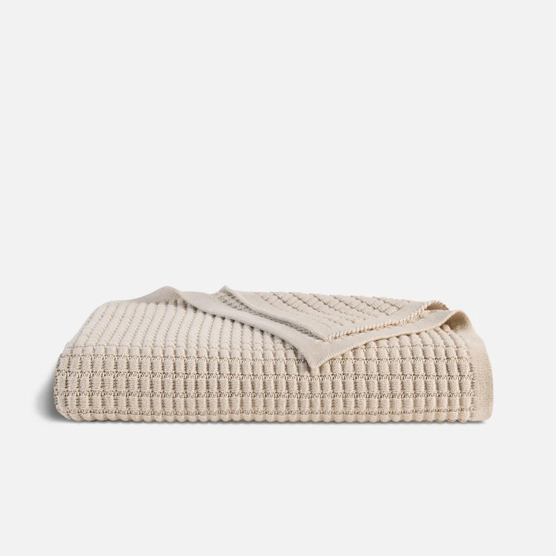Grid Knit Cotton Throw Blanket | Brooklinen
