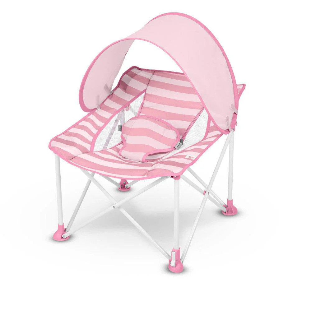 Bright Starts Pop 'N Chill Travel Seat, Pink Stripe | Kids2Shop