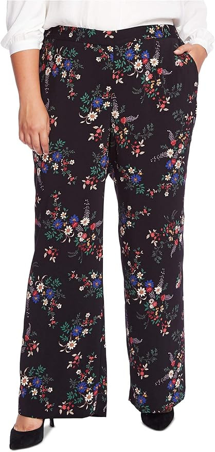 Vince Camuto Womens Plus Country Bouquet Floral Palazzo Wide Leg Pants | Amazon (US)