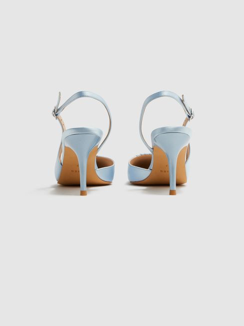 Reiss Blue Cecily Pointed Court Shoes | Reiss US