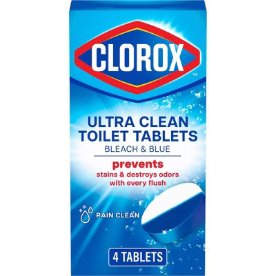 Clorox Rain Clean Scent Ultra Clean Toilet Tablets - 9.88oz/4ct: Paraben-Free, Multi-Surface Cleaner, Eliminates Odors | Target