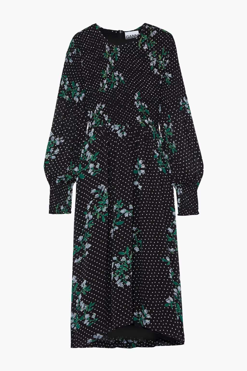 The Vikki shirred printed chiffon midi dress | The Outnet (UK and Europe)