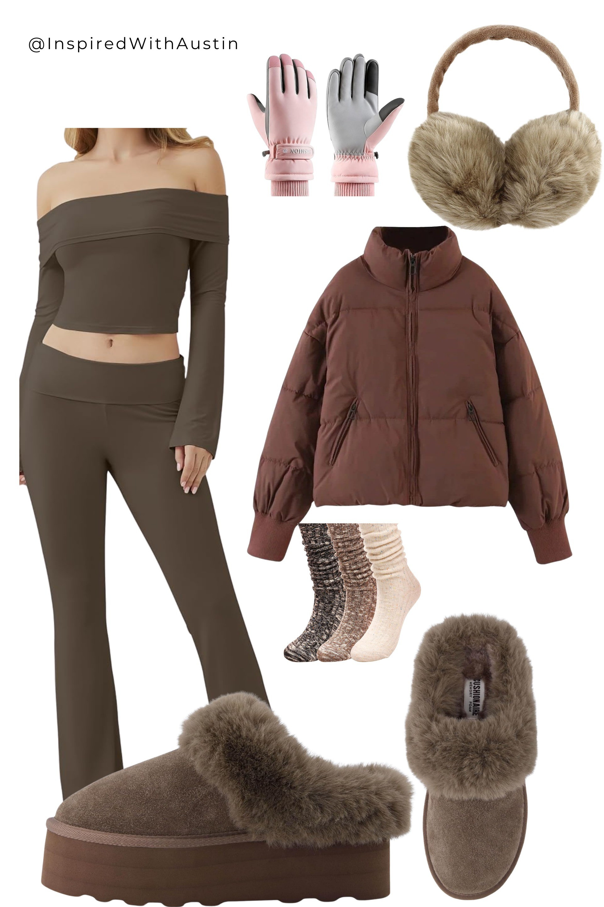 Bundle up in style with this cozy chic selection, where earthy tones meet plush textures for the ultimate cold-weather comfort. From toasty earmuffs to snug slip-ons, every piece is curated to keep you warm and on-trend. Embrace the chill with these winter essentials that are as stylish as they are essential for frosty days. #WinterWardrobe #CozyChic #EarthyElegance #SnuggleStyle #FrostFashion

#LTKstyletip #LTKbeauty #LTKworkwear