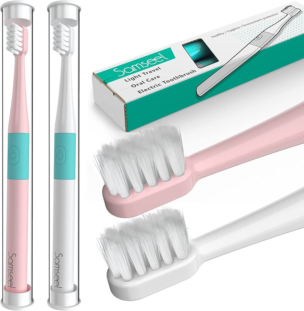 (2-Pack, White and Pink Sonic Electric Toothbrush Lasting for 90 Days Travel Essential Waterproof... | Amazon (US)