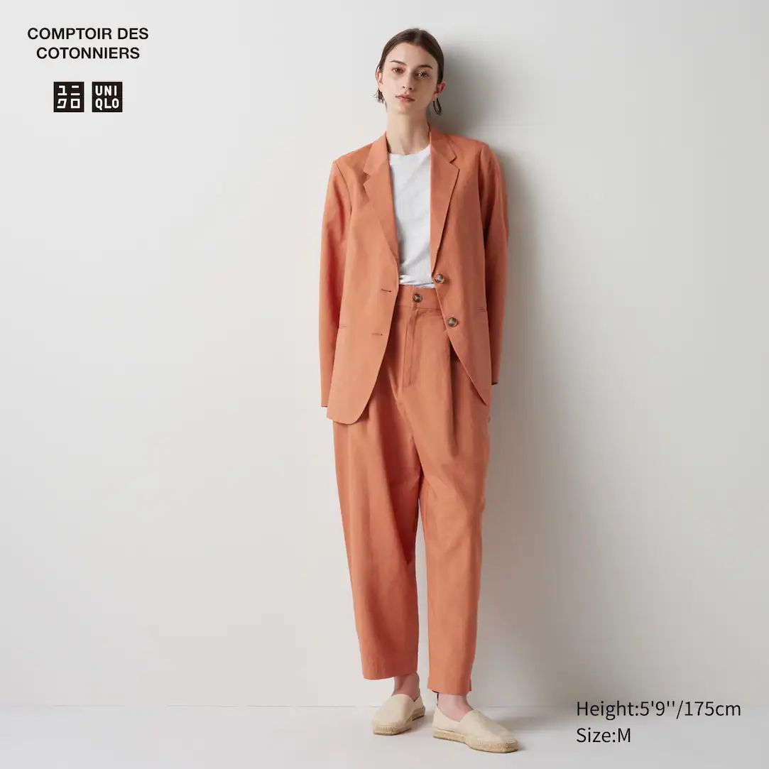 Linen Blend Pleated Tapered Trousers | UNIQLO (UK)